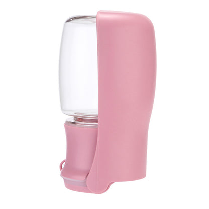 Flip & Sip dog water bottle in pink, 12 oz