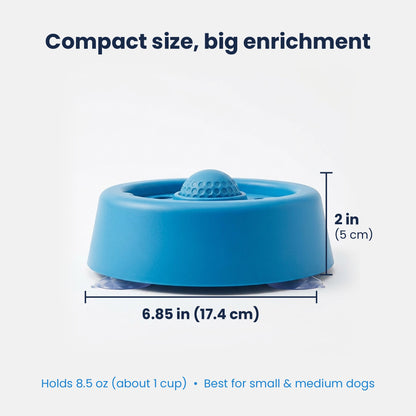 Lick & Roll bowl dimensions: 6.85 in wide, 2 in tall, holds 8.5 oz