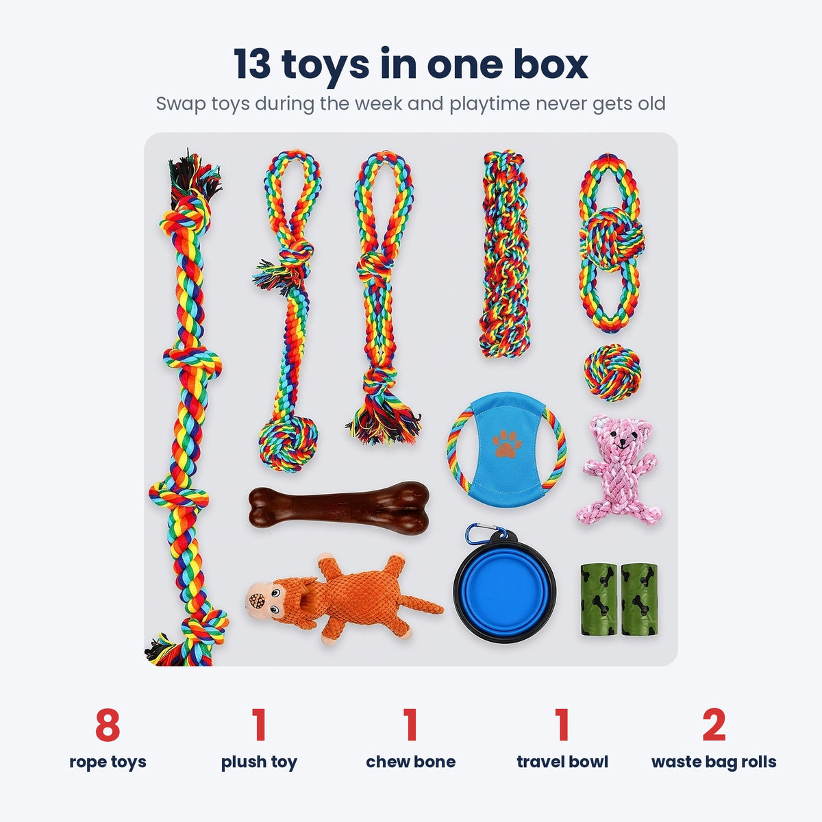 Tug & Chew Rope Toy Set (13 pcs)